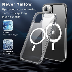 X-Level Apple iPhone 14 Plus 2022 6.7-inch Magnetic Thin Shockproof Anti-Scratches Hard Back Soft Slim Mobile Phone Case Cover, Clear