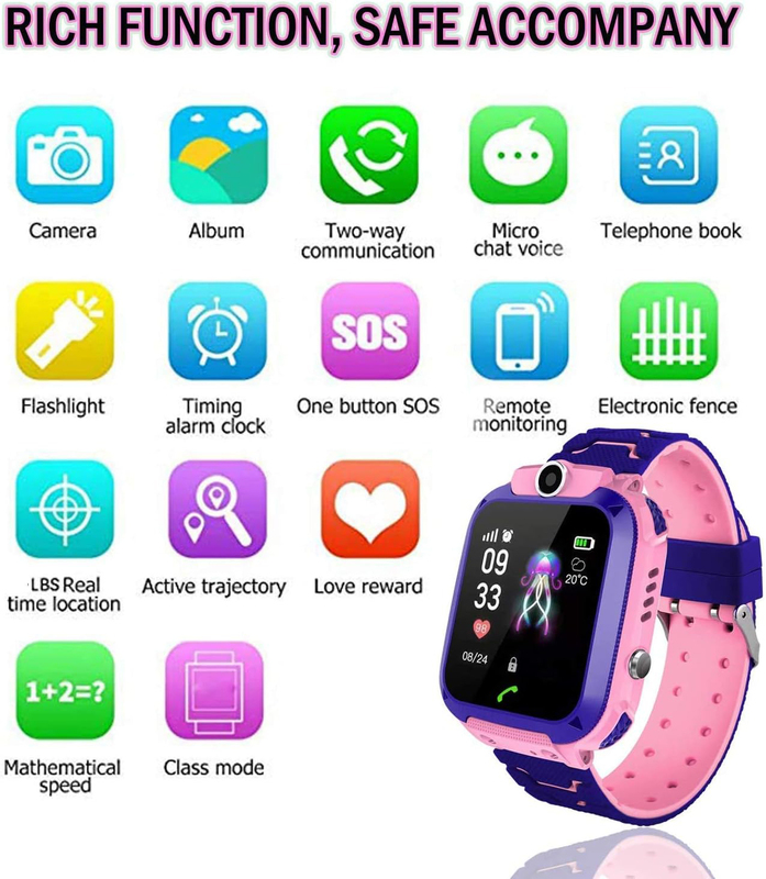 Kids IP67 Waterproof Smartwatch, GPS + Cellular, Pink