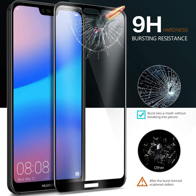 Kugi OnePlus 6 Tempered Glass Screen Protector, Clear/Black