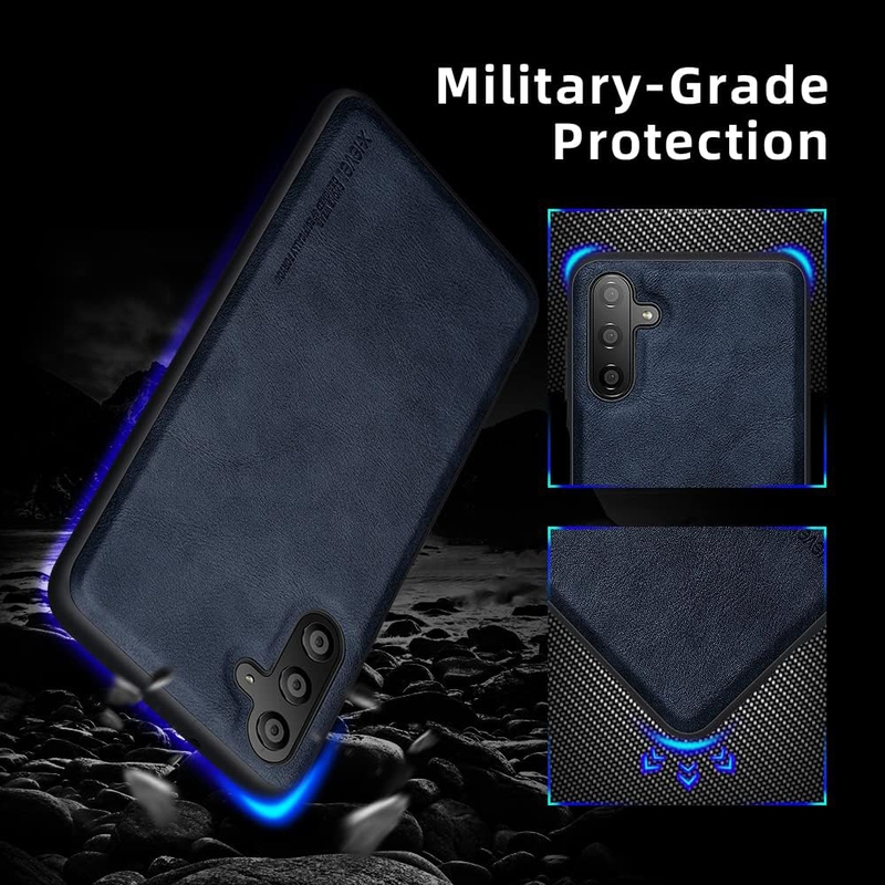 X-Level Samsung Galaxy A13 5G Case Ultra-Thin Slim Premium PU Leather Elegant Soft TPU Bumper Shockproof Protective Mobile Phone Case Cover, Blue