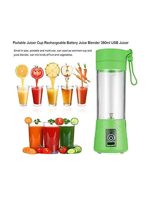 

Generic 380ml Portable Rechargeable Electric Juicer, Green/Clear