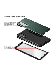 X-level Samsung Galaxy Z Fold 5 5G Ultra Thin PU Premium Leather Soft TPU Durable Shockproof Protective Classic Slim Mobile Phone Case Cover, Green