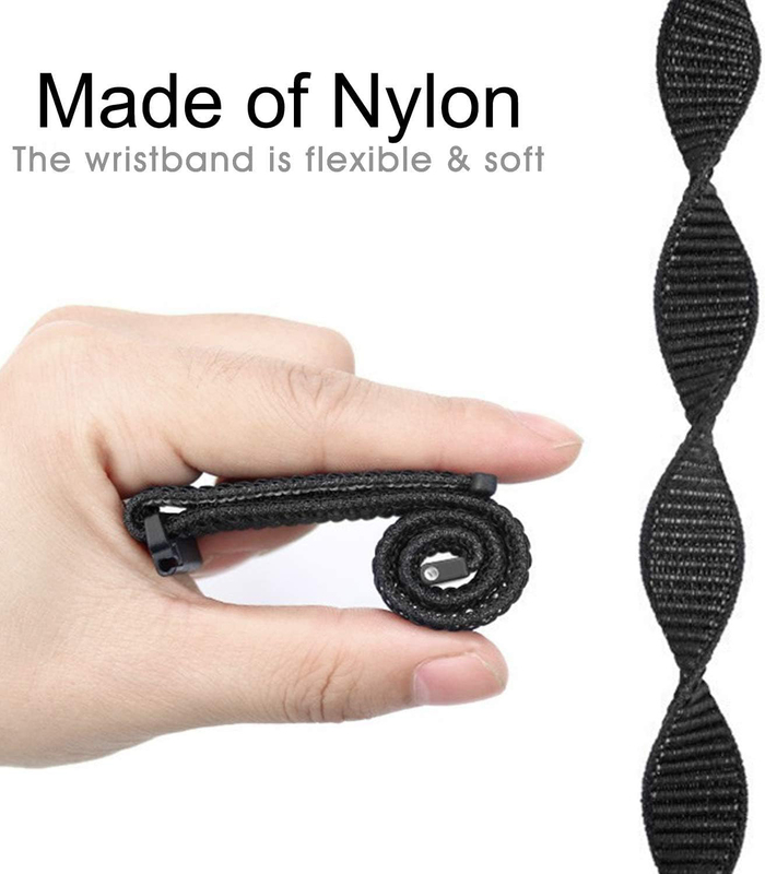 Nylon Loop Wrist Band for Samsung Galaxy Watch 46mm/Huawei Watch 22mm, Black