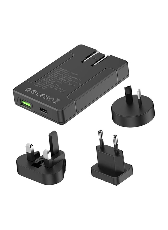 Budi Travel Charger PD and Q3.0 GAN2, 65W, Black