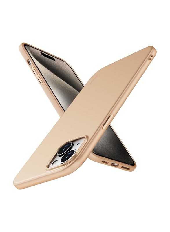 X-Level Apple iPhone 15 Pro Max Slim Fit Ultra-Thin Lightweight Anti-Scratch Back Guardian Series Mobile Phone Case Cover, Gold