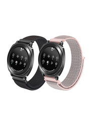 20mm Woven Nylon Sport Breathable Loop Watchband Wrist Strap Samsung Gear Sport/Gear S2 Classic/Vivoactive 3/Amazfit Bip Smart Watch, 2 Pieces, Multicolour