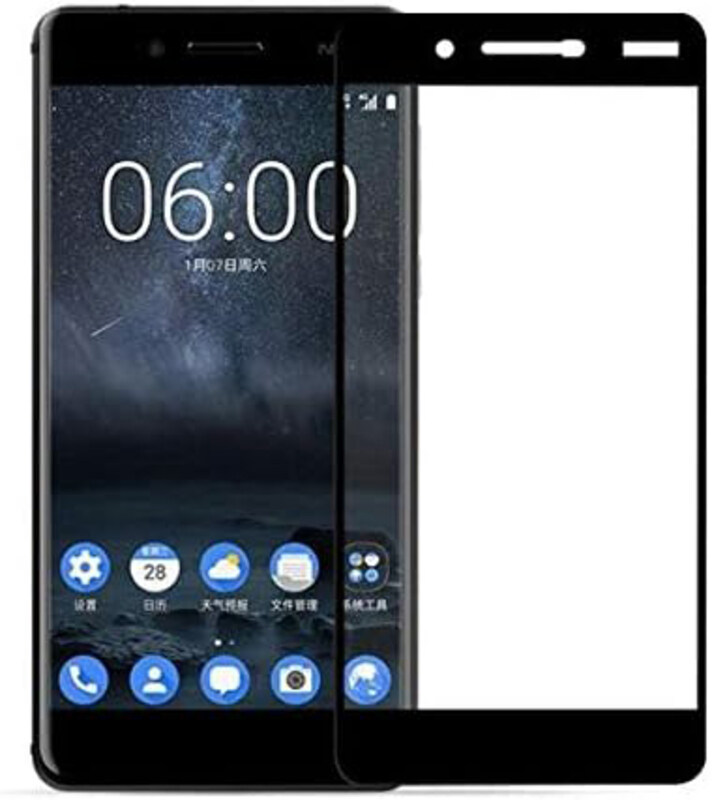 

Generic Nokia 5 Tempered Glass Screen Protector with Frame, Clear/Black