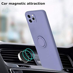 Apple iPhone 11 Pro Scratch-Proof Shockproof Soft Protective Silicone Mobile Phone Case Cover with 360°Rotating Ring Holder, Green