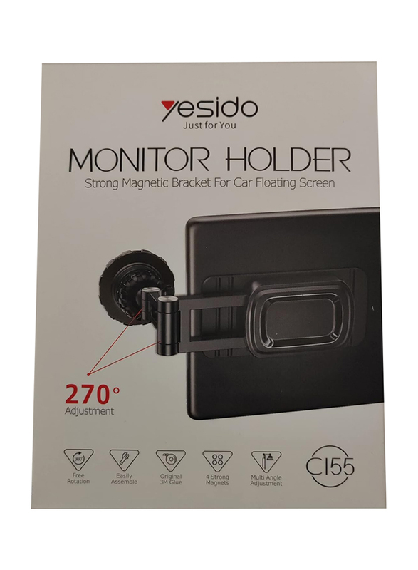 Yesido Universal Car Floating Screen Brand Monitor Holder with Strong Magnetic Bracket, Black