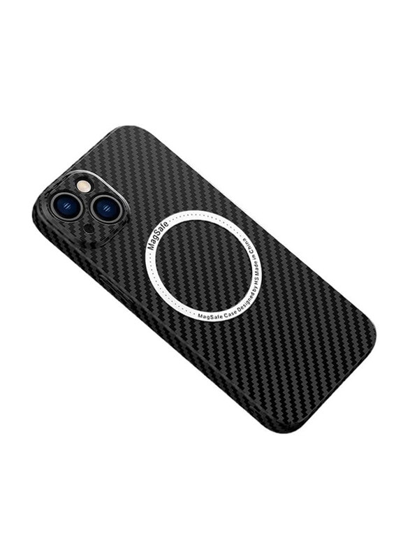 

Generic Apple Iphone 15 Magnetic Magsafe Ultra Thin Slim Shockproof Carbon Fiber Texture Plastic Hard Mobile Phone Case Cover, Black