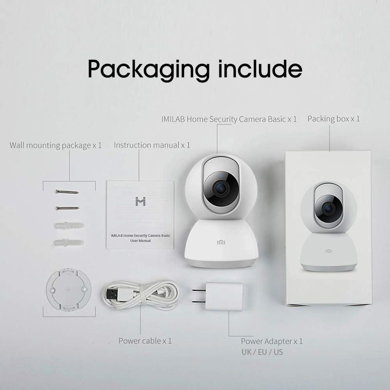 Xiaomi 1080P Smart Home IP Wireless 360 Degree Panoramic Camera with IR Night Vision, Al Detection, Mi Home APP Remote Control & Mic Supporting Flip, H265, White