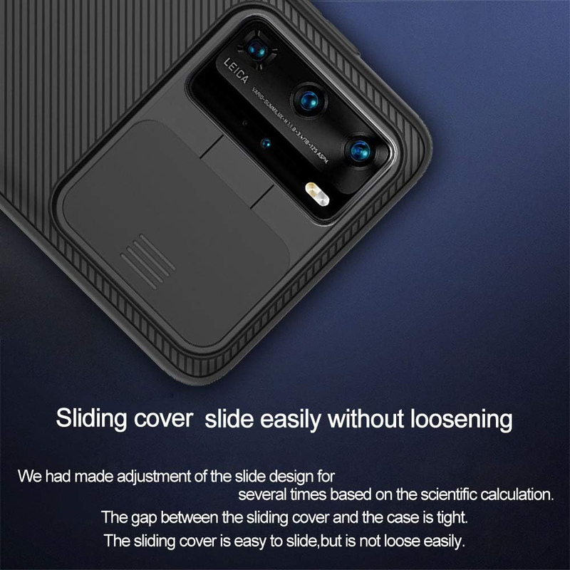 Nillkin Huawei P40 Pro Slide Camera Cover Soft Shockproof Protective Mobile Phone Case Cover, Black