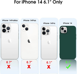 X-Level Apple iPhone 14 6.1-Inch 2022 Ultra-Thin Dynamic Series Slim Soft Gel Rubber Camera Protection Microfiber Lining Cushion Shockproof Mobile Phone Case Cover, Midnight Green