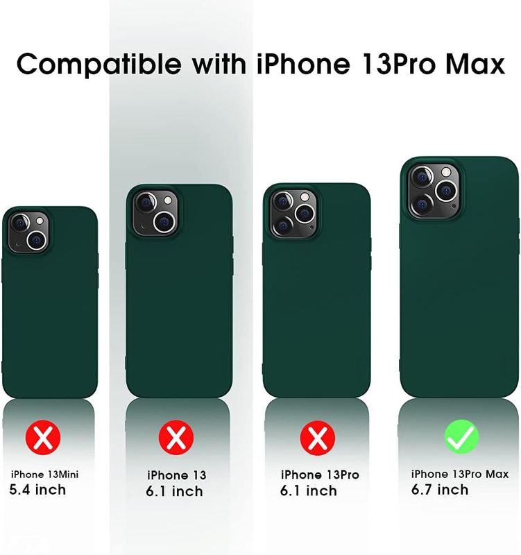 X-Level Apple iPhone 13 Pro Max 6.7-Inch 2021 Ultra-Thin Guardian Series Soft TPU Matte Finish Coating Mobile Phone Case Cover, Midnight Green