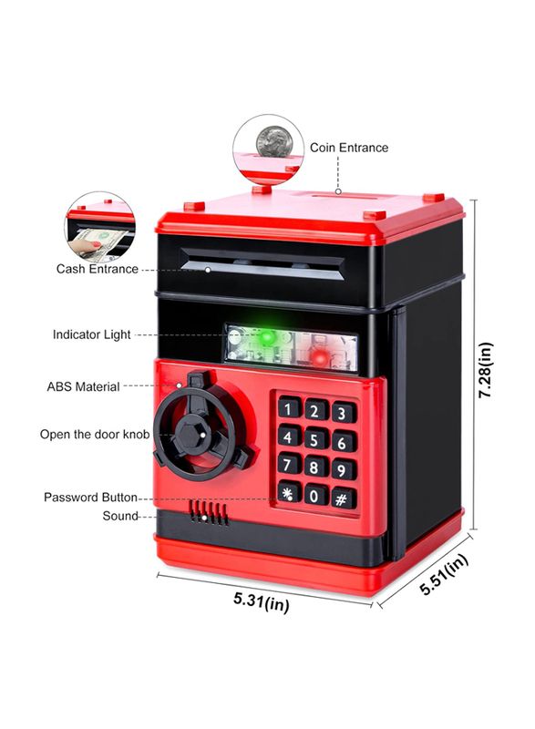 Refasy Bank Machine Real Piggy Bank with Code Electronic for Kids, Ages 5+