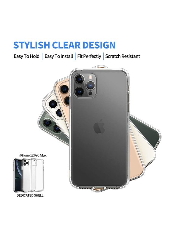 Apple iPhone 12 Pro Max Shockproof Bumper Anti-Scratch Mobile Phone Case Cover, Clear