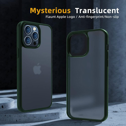 X-Level Apple iPhone 14 Pro 6.1-inch Translucent Matte Hard PC Back with Soft TPU Bumper Shockproof Slim Fit Military Grade Drop Protection Mobile Phone Case Cover, Green