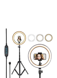 10-inch LED Selfie Ring Light with Stand, Multicolour