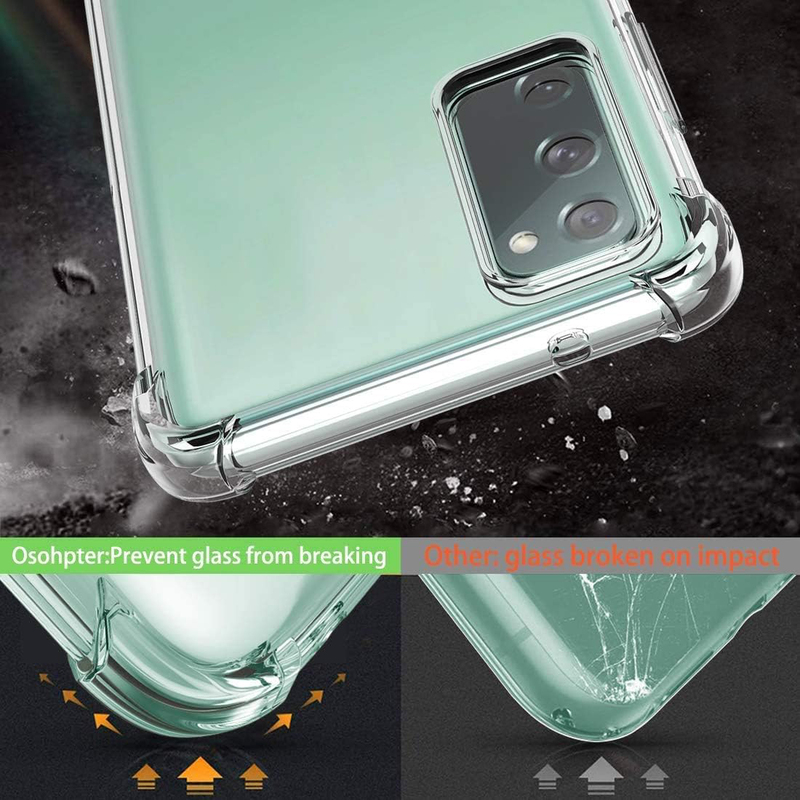 Buqiuy Samsung Galaxy S20 FE 5G Reinforced Corners TPU Shock-Absorption Flexible Cell Phone Case Cover, Clear