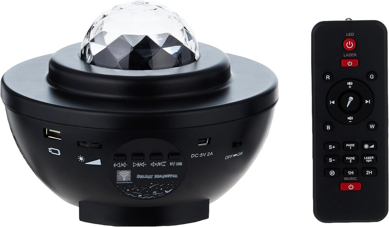 

Generic Buqiuy Star Light 2 In 1 Starry & Ocean Wave With Remote Control Led Night Light, DB-316, Black