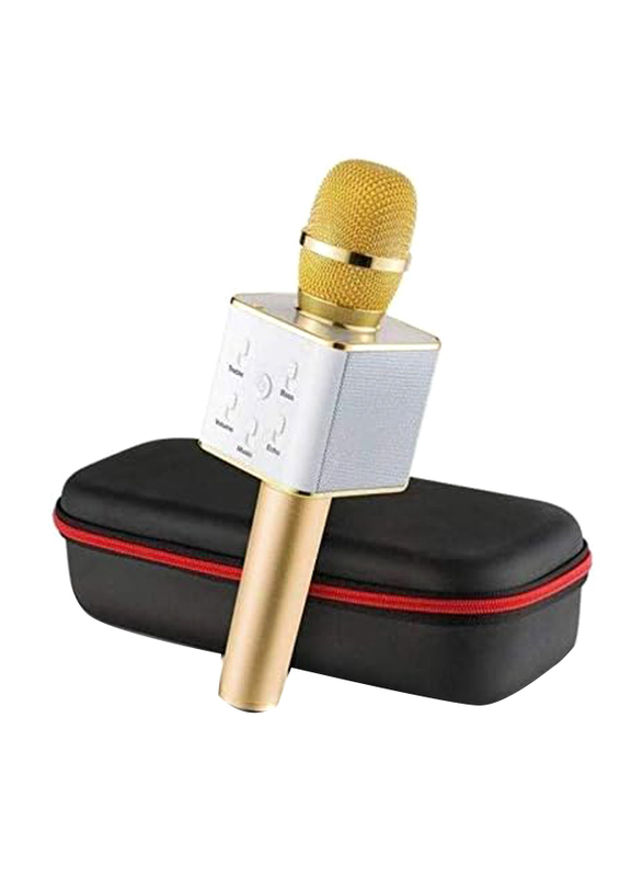 Karoake Microphone with Bluetooth and Speaker, Gold