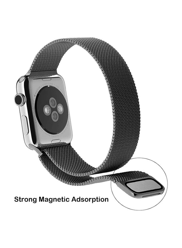 Stainless Steel Strap Band Metal For Apple iWatch 42/44mm Series SE 7/6/5/4, Black