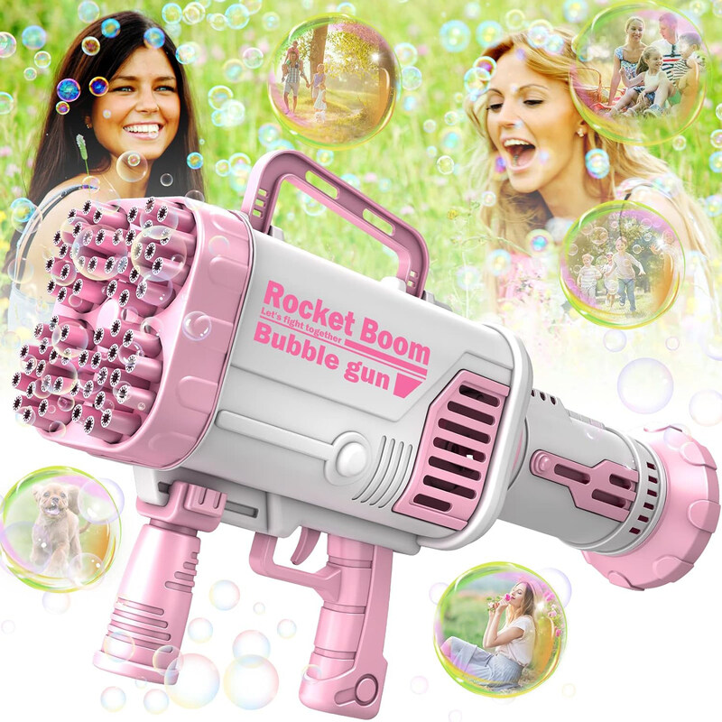 

Generic Bubble Machine Gun Upgrade 64-Hole Bubble Bazooka Machine, Ages 3+