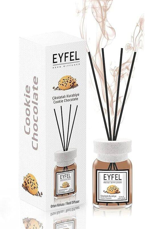 

Eyfel Cookie Chocoloate Reed Diffuser Set 120ML Premium Long-Lasting Fragrance with Elegant Diffuser Sticks for Bathrooms, Living Spaces, Offices, Shops &