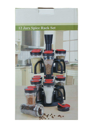 Spice Rack with Glass Jar Bottles Set, 13 Pieces, Multicolour