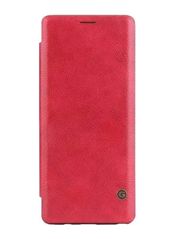 Apple iPhone 12/12 Pro Luxury Genuine Pu Leather Flip Case Wallet Mobile Phone Case Cover, Red