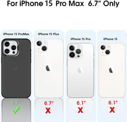 X-Level Apple iPhone 15 Pro Max Slim Lightweight Matte Finish Coating Back Mobile Phone Case Cover with Kickstand and Built-in Camera Ring Stand, Black