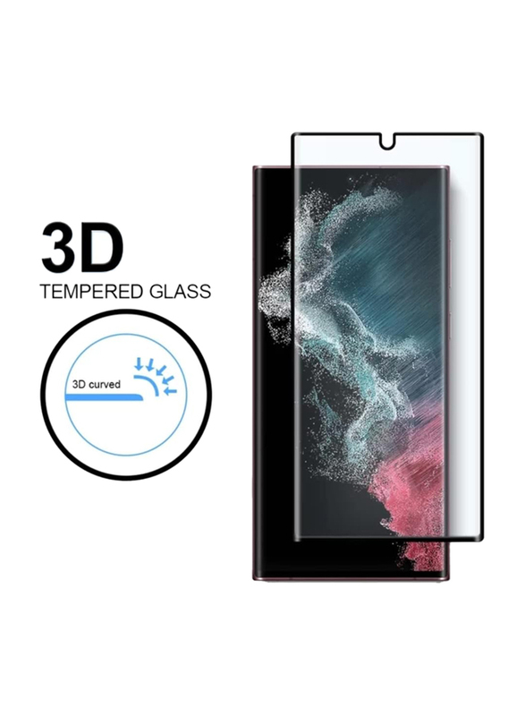 Samsung Galaxy S22 Ultra Premium HD-Hardness Curved Bubble Free 3D Tempered Glass Screen Protector, Clear