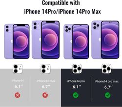 Apple iPhone 14 Pro/14 Pro Max (2022) Bbelk 4 x 9H Tempered Glass Metal Camera Screen Protector Shockproof Cover Film Hard Aluminum Shell Case, Clear