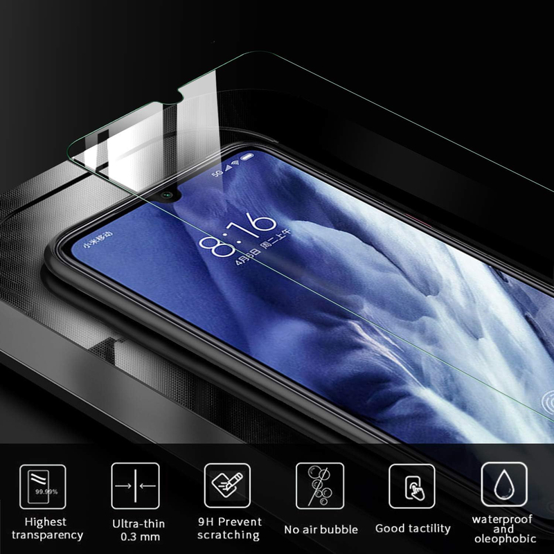 ELTD Xiaomi Mi 9 Pro 5G 9H Hardness HD Tempered Glass Screen Protectors, 2 Pieces, Clear