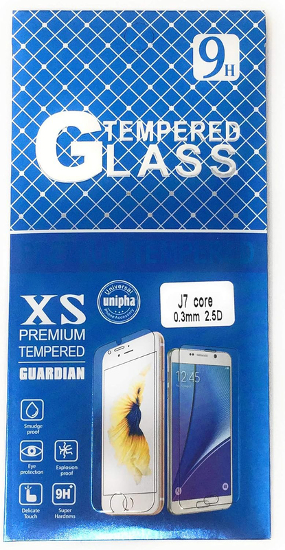 9H Samsung Galaxy J7 Core Premium Mobile Phone Tempered Glass Screen Protector, Clear