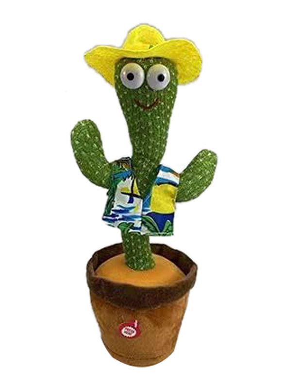 Dancing Cactus Learn to Speak and Shine Twist the Cactus Plush Toy with 3 Songs in English 120 Lighting, All Ages