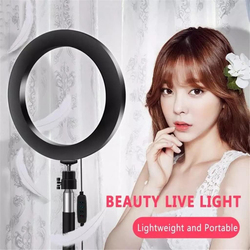 LED Beauty Live Broadcast Ring Fill Light Set, 20cm, Black