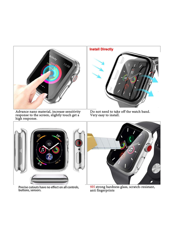 Screen Protector Bumper Case for Apple Watch 40mm, Clear