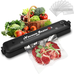 Single-Touch Portable Food Saver Vacuum Sealer Machine with 2-Functions, Black