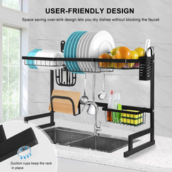 Habilife Stainless Steel Drying Rack Over Sink, DD-YJX9006/LB877, Black