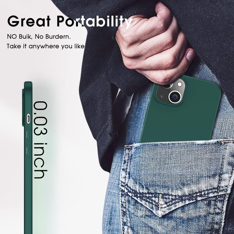 X-Level Apple iPhone 14 6.1-Inch 2022 Ultra-Thin Guardian Series Soft TPU Matte Finish Coating Phone Lightweight Anti-Scratch Mobile Phone Case Cover, Green