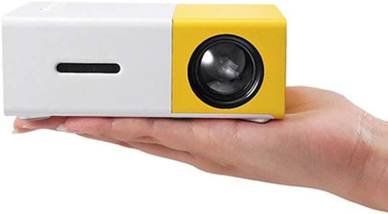 Mini Projector Portable LED Projector, White/Yellow