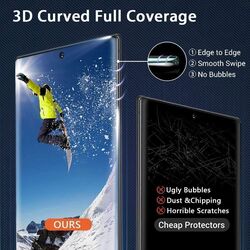 Samsung Galaxy S22 Ultra HD 9H Hardness Fingerprint Unlock 3D Full Coverage 2 x Tempered Glass Screen Protector + 2 x Camera Lens Protector, Clear