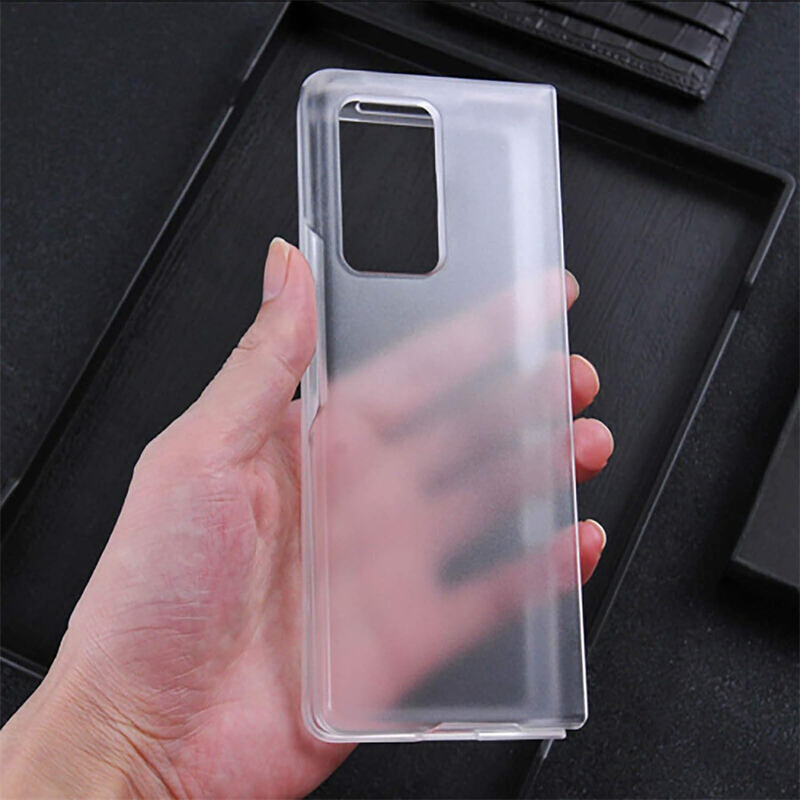 Samsung Galaxy Z Fold 2 5G Foldable Shockproof Slim Hard PC Matte Mobile Phone Case Cover, Clear