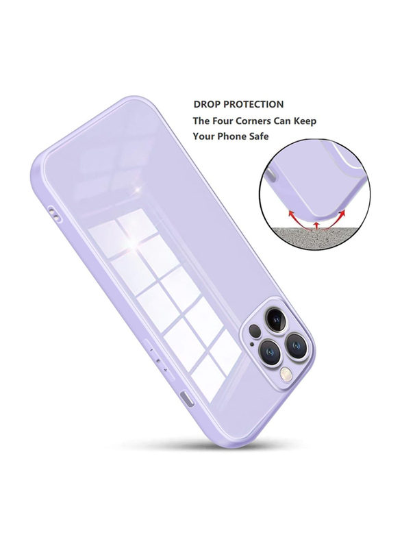 Apple iPhone 14 Pro Max High Tempered Glass Quality with Full Coverage Lens Mobile Phone Case Cover, Purple