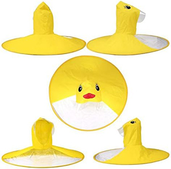 UFO Design Folding Raincoat Umbrella Headwear Hat for Kids, Medium, Yellow