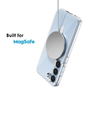 Samsung Galaxy S24 Magnetic Magsafe Charging Slim Fit Protective Shockproof Soft Silicone TPU Bumper Crystal Clear Anti-Yellow Mobile Phone Case Cover, Clear