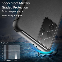 X-Level Samsung Galaxy S21 Ultra 5g Military Grade Shockproof Defender Series Hard Silicone Edge Bumper Mobile Phone Case Cover, Black