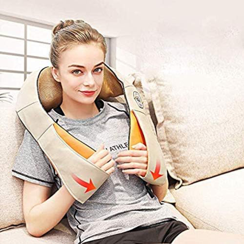 Deep Tissue 3D Kneading Pillow Massager for Back, Neck and Shoulder, Multicolour