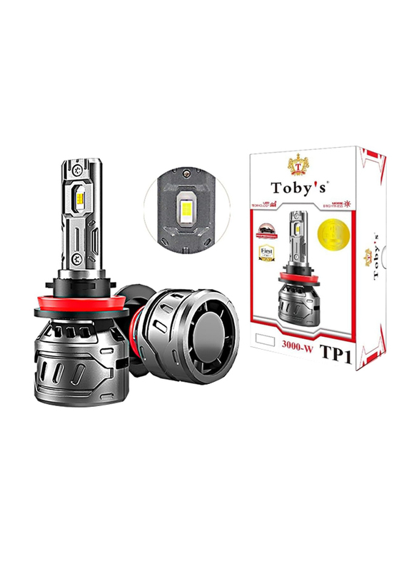 Toby's 60W Power 6000 Lumens Car LED Headlight Bulbs with Color Temperature 6500K, 2 Pieces